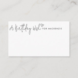 Carte D'accompagnement Script minimaliste & Cardiologie Anniversaire Souh