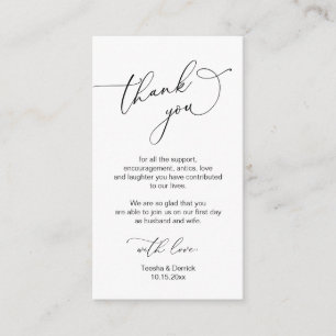 Carte D'accompagnement Script minimaliste moderne, Merci Mariage