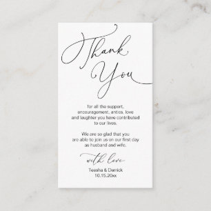 Carte D'accompagnement Script minimaliste moderne, Merci Mariage