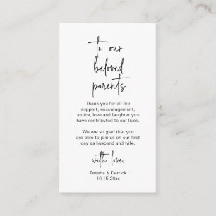 Carte D'accompagnement Script minimaliste moderne, Merci Mariage Enclos