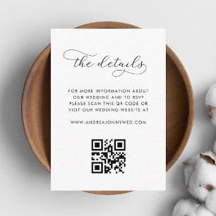 Carte D'accompagnement Script moderne et code QR Détails simples du Maria