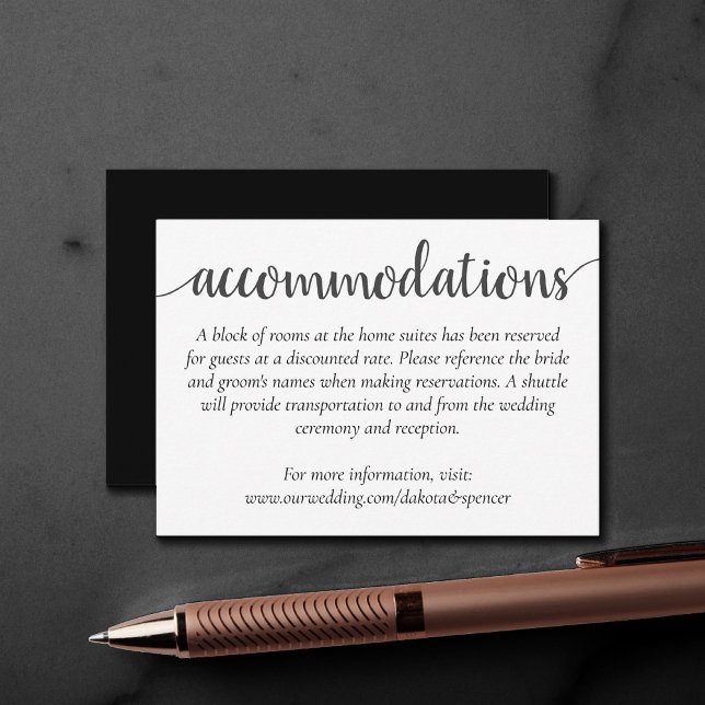Carte D'accompagnement Script Moderne Simple | Hébergement Classique pour (Créateur téléchargé)