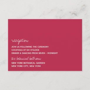 Carte D'accompagnement Script moderne Viva Magenta Mariage minimaliste