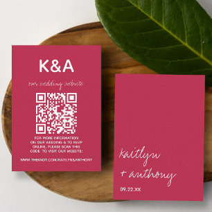 Carte D'accompagnement Script moderne Viva Magenta Mariage minimaliste