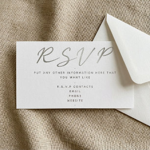 Carte D'accompagnement Script noir et blanc, RSVP