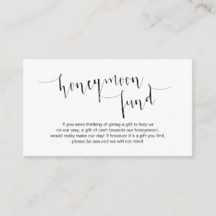 Carte D'accompagnement Script noir modifiable, Fonds pour lune de miel Ma