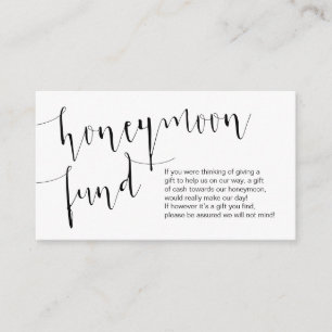 Carte D'accompagnement Script noir modifiable, Fonds pour lune de miel Ma