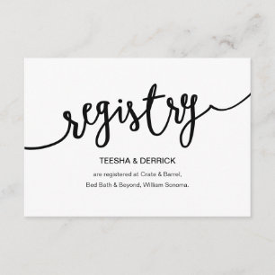 Carte D'accompagnement Script noir rustique, Registre Mariage