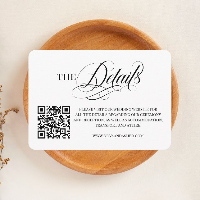 Carte D'accompagnement Script simple élégant Code QR moderne (Créateur téléchargé)