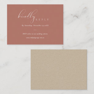 Carte D'accompagnement Script Terracotta Site Mariage en ligne RSVP