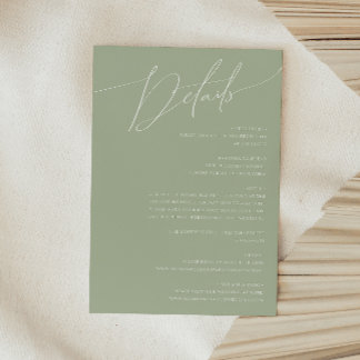 Carte D'accompagnement Script Whimsical | Détails de l'écran vert