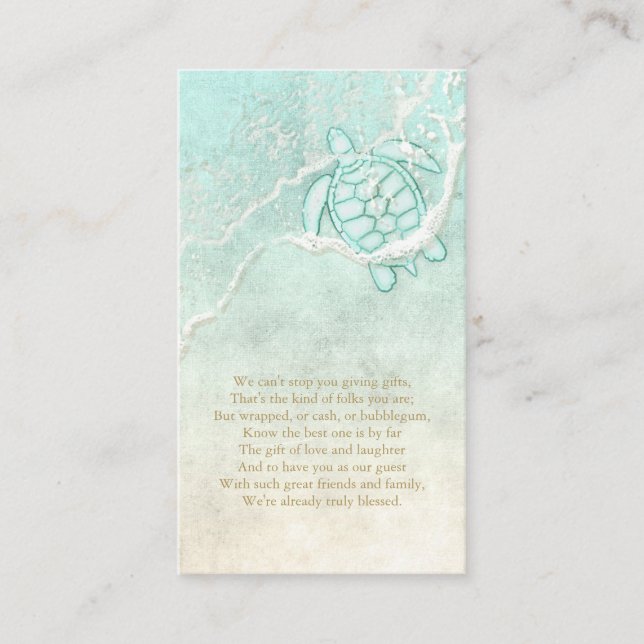 Carte D'accompagnement Sea Foam Beach Wedding Wishing Well V3 ID837 (Devant)