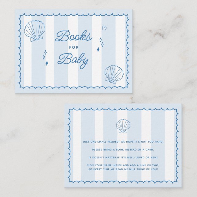 Carte D'accompagnement Sea You Bientôt Main Tirée Baby shower Livres pour (Devant / Derrière)