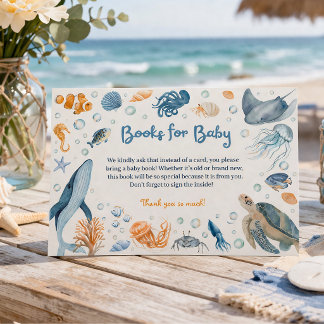 Carte D'accompagnement Sea You Soon Coastal Baby Shower Book Request