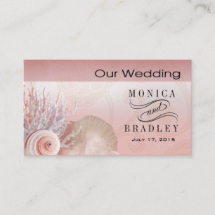 Carte D'accompagnement Seashell Dreams Beach Wedding Site Web rose