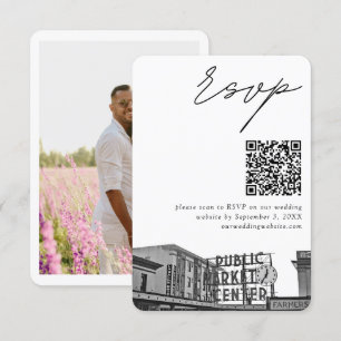 Carte D'accompagnement Seattle Pikes Lieu Mariage RSVP QR Code Petit