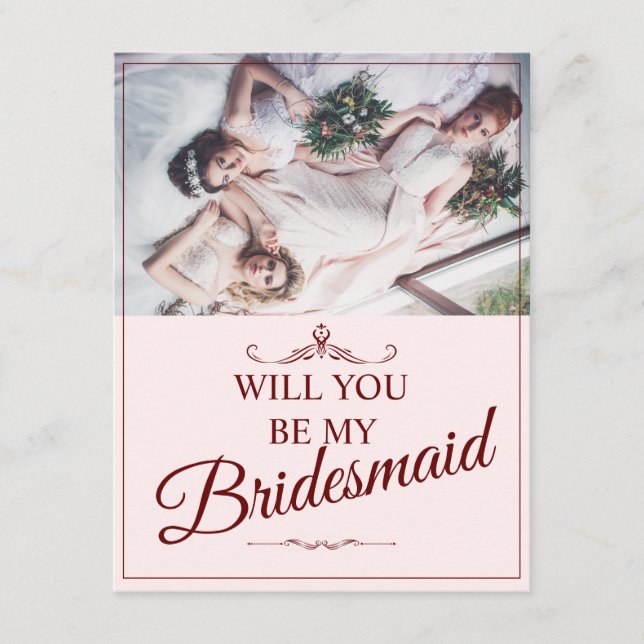 Carte D'accompagnement Serez-Vous Ma Femme D'Accueil ? Trois Bridesmaitre (Devant)