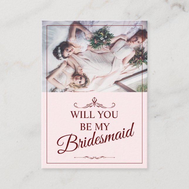 Carte D'accompagnement Serez-Vous Ma Femme D'Accueil ? Trois Bridesmaitre (Devant)