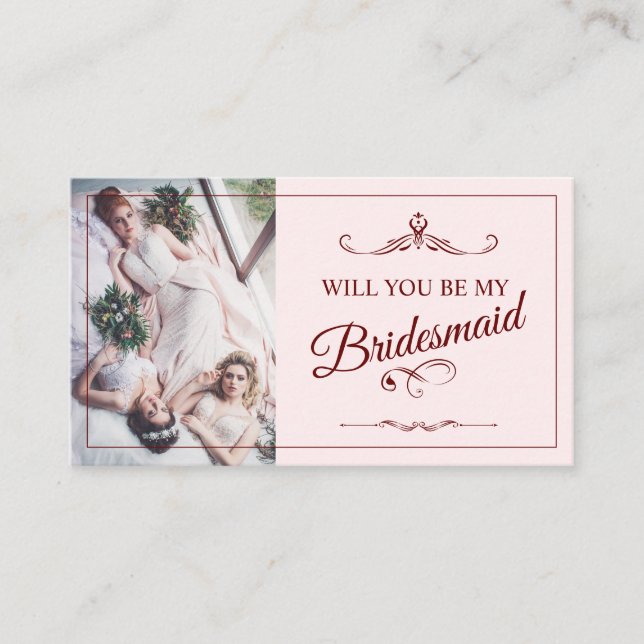 Carte D'accompagnement Serez-Vous Ma Femme D'Accueil ? Trois Bridesmaitre (Devant)
