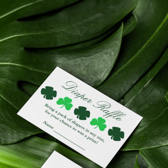 Carte D'accompagnement Shamrock Baby shower Déchets Raffle (Créateur téléchargé)