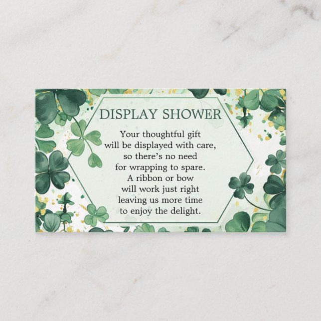 Carte D'accompagnement Shamrock Lucky en amour nuptiale douche (Devant)