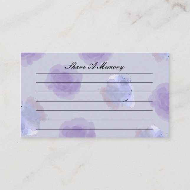 Carte D'accompagnement Share a Memory of a Loved One Card – Funeral (Devant)