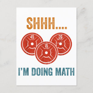 Carte D'accompagnement Shhh I'm Doing Math Weight Lifting Gymer Gym Dea