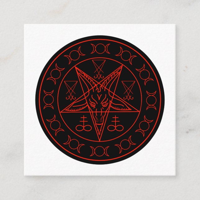Carte D'accompagnement Sigil de Baphomet triple lune et sigile de lucifer (Devant)