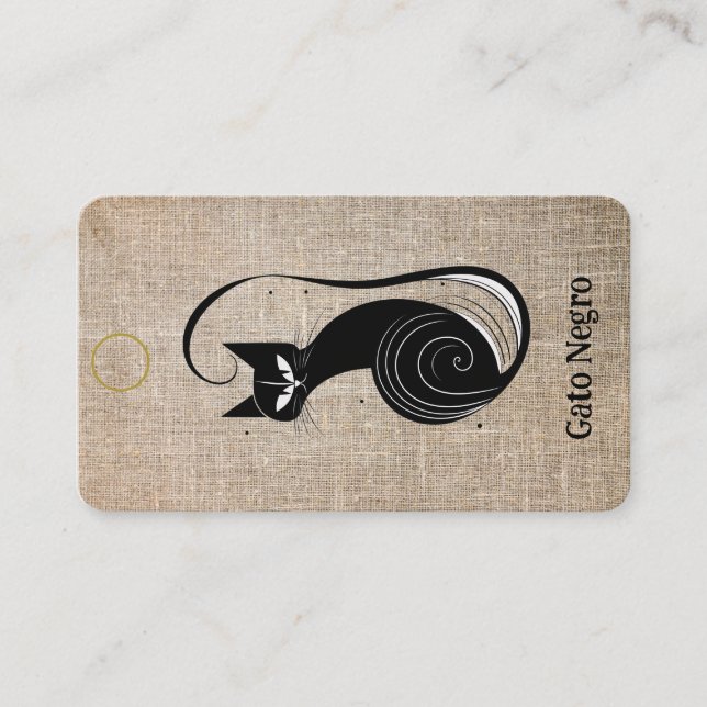 Carte D'accompagnement Signet personnalisable "Gato Negro/Gato Blanco" (Devant)