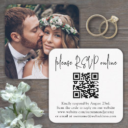 Carte D'accompagnement S'il vous plaît RSVP Mariage en ligne QR Code et C