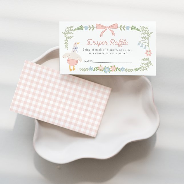 Carte D'accompagnement Silencieux Goose Floral Bow Déchets Rose (Créateur téléchargé)