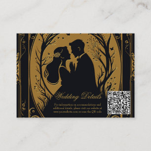 Carte D'accompagnement Silhouette élégante d'une mariée et d'un marié