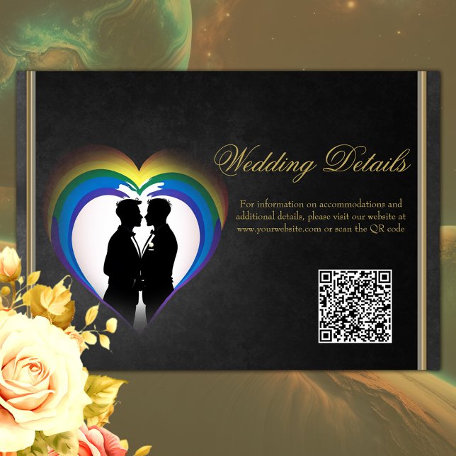 Carte D'accompagnement Silhouettes homosexuelles élégantes. (Gay Wedding)