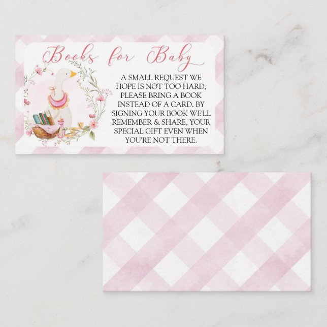 Carte D'accompagnement Silly Goose Baby Girl - Livres pour Baby Insert Ca (Devant / Derrière)