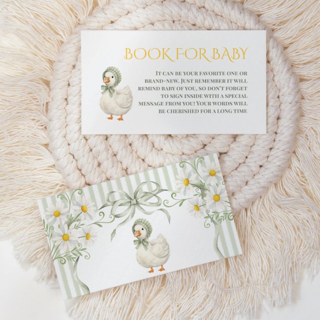 Carte D'accompagnement Silly Goose Green Neutral Book For Baby Shower (Créateur téléchargé)