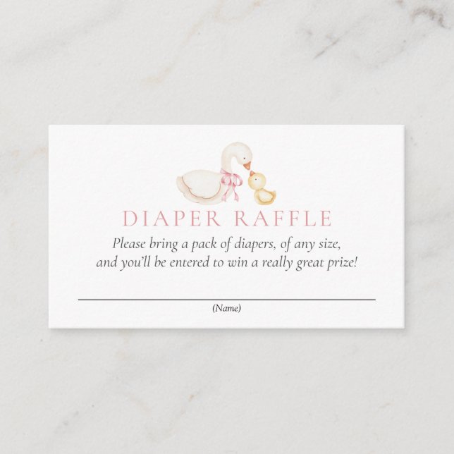 Carte D'accompagnement Silly Goose Pink Floral Diaper Raffle Card (Devant)