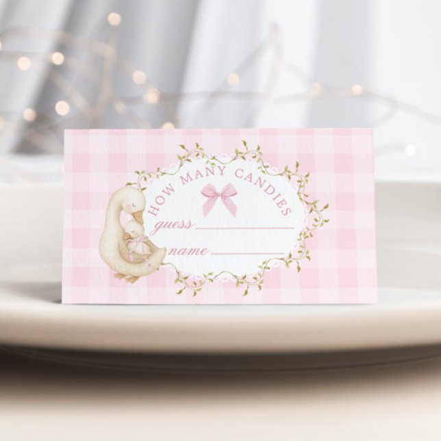 Carte D'accompagnement Silly Goose Pink Gingham How many candies (Créateur téléchargé)