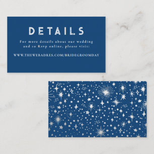 Carte D'accompagnement Silver Foil Stars Celestin Détails du Mariage