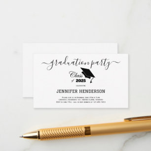 Carte D'accompagnement Simple Black Graduation Party Classe De 2025