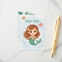 Simple cute little mermaid  enclosure card