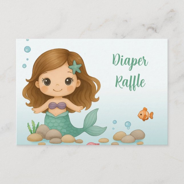 Carte D'accompagnement Simple cute little mermaid  enclosure card (Devant)