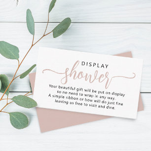 Carte D'accompagnement Simple Dusty Pink Script Affichage douche