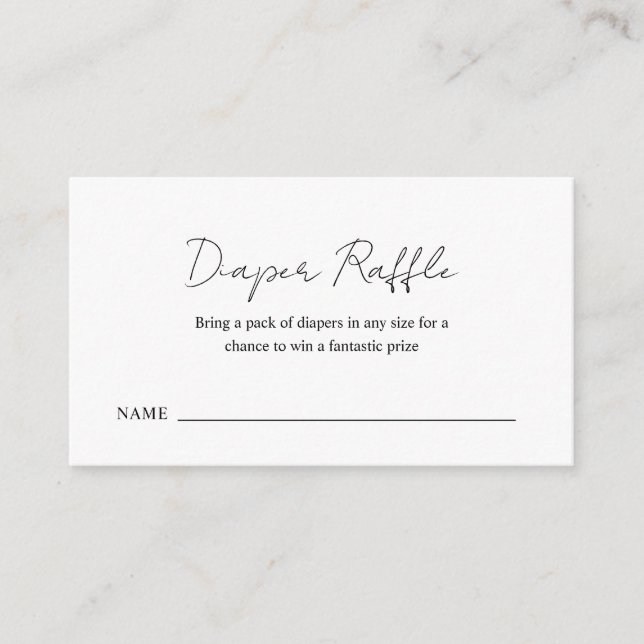 Carte D'accompagnement Simple élégant Baby shower moderne Déchets Raffle (Devant)