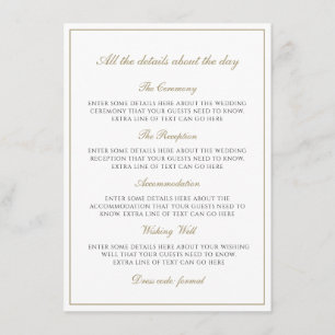 Carte D'accompagnement Simple Elegant Faux Gold Classic Monogramme Détail