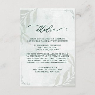 Carte D'accompagnement Simple Elegant Floral Wedding Enclosure Card