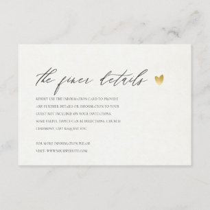 CARTE D'ACCOMPAGNEMENT SIMPLE ÉLÉGANT GOLD KRAFT TYPOGRAPHIE INFORMATION