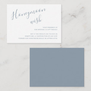 Carte D'accompagnement Simple Elegant Lune de miel Souhaite Dusty Mariage