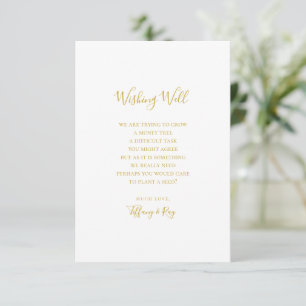 Carte D'accompagnement Simple Elegant Mariage Or Wishing Well Card