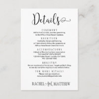 Simple et moderne. Fiche de boîtier Détails mariag