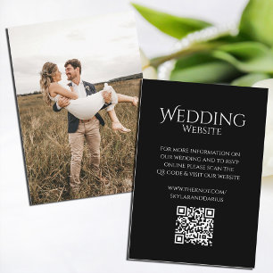 Carte D'accompagnement Simple Mariage Monogramme Classic Minimal QR Code